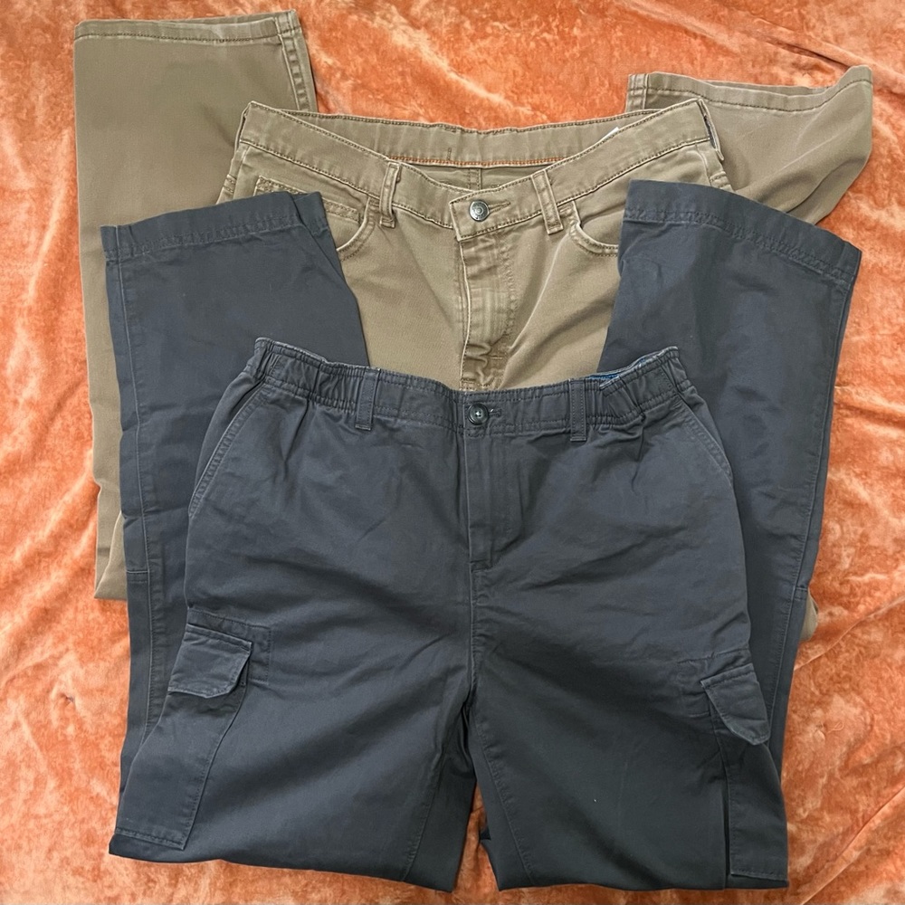 Land’s End, Wrangler Khaki Pants Youth Boys Size 16 Husky - Lot